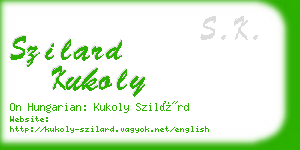 szilard kukoly business card